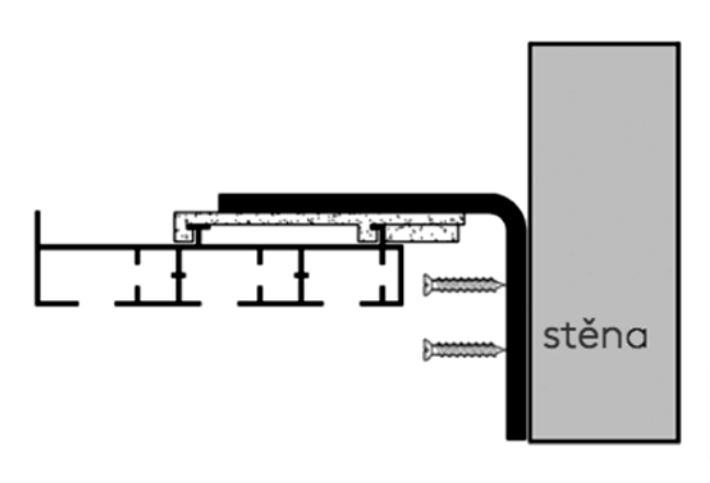 Montáž japonské stěny na stěnu detail